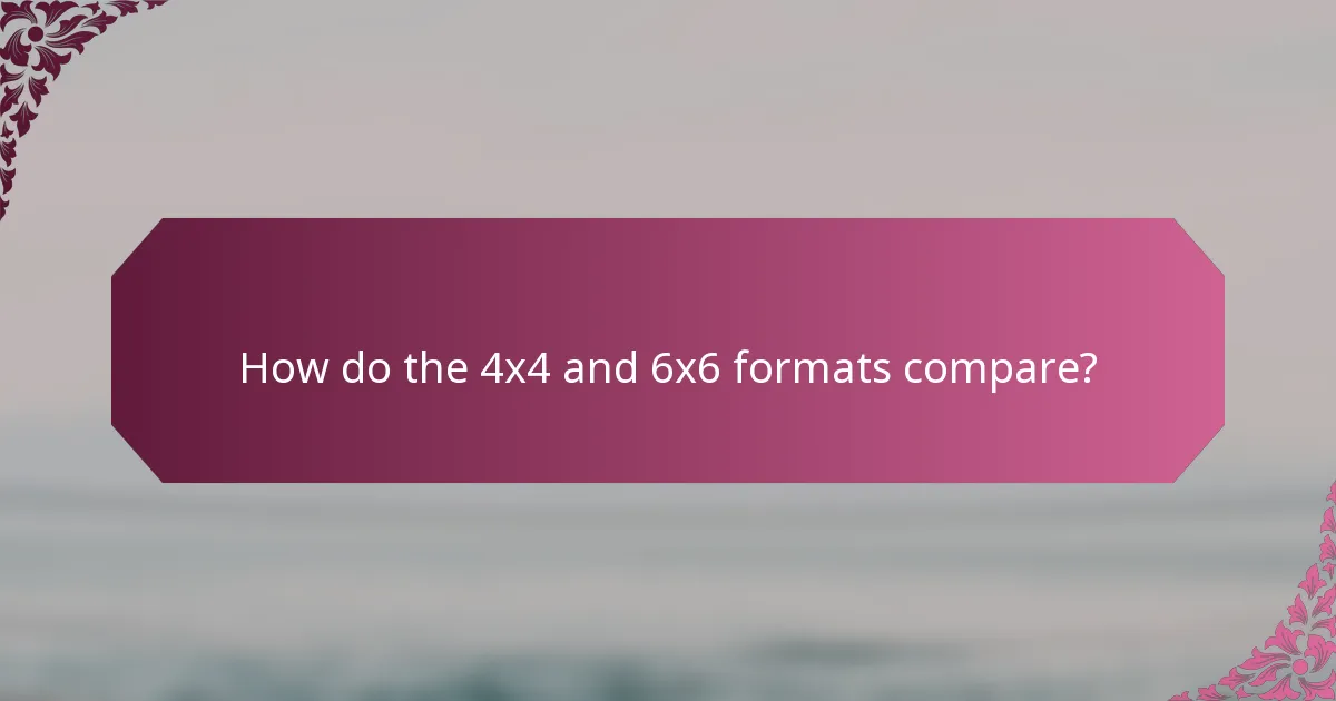 How do the 4x4 and 6x6 formats compare?