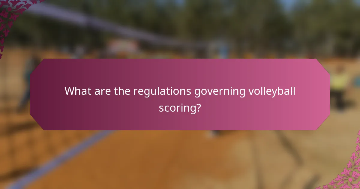 What are the regulations governing volleyball scoring?