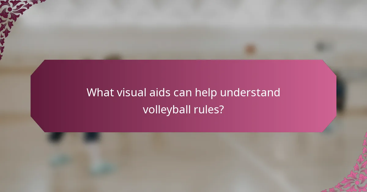 What visual aids can help understand volleyball rules?